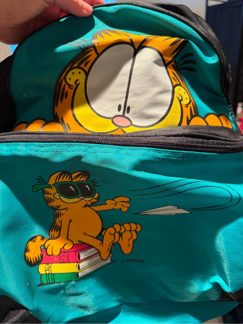 Vintage Garfield Teal Cartoon Backpack